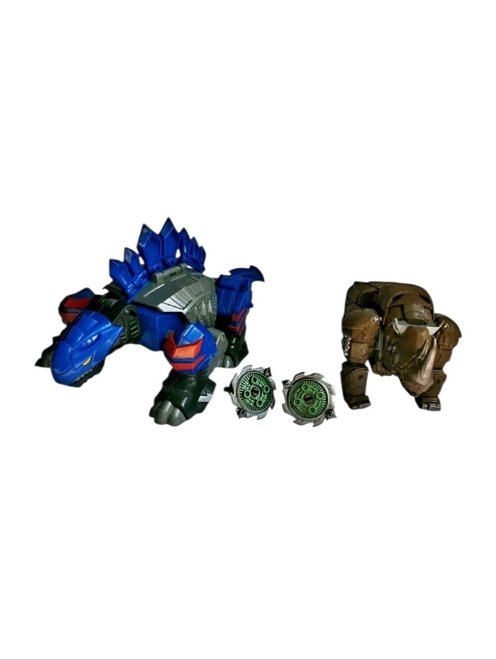 Dinosaur Transforming Robot Toys Dino Rhino Converter Robots Figures Lot of 2